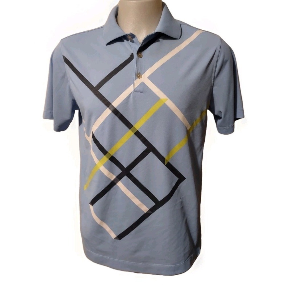 Nike Polo Shirt Men's Medium Dri Fit Golf Tour Performance PGA Swoosh Sky Blue - Picture 1 of 13